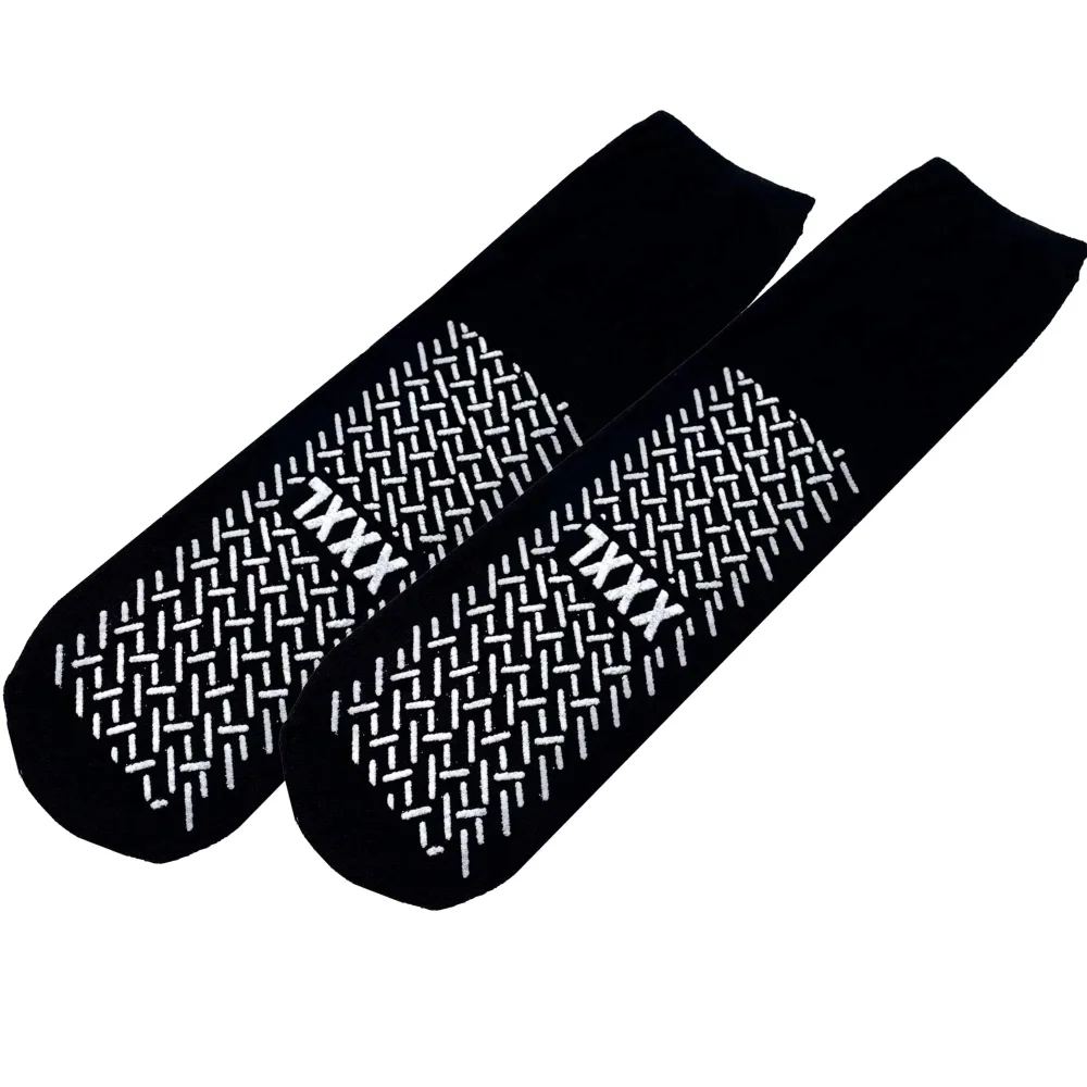 Anti-Rutsch-Socken Größe 3XL 47-48 schwarz beidseitig beschichtet