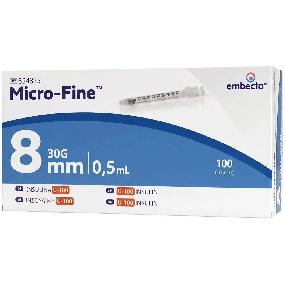 embecta Micro-Fine U100 Insulinspritze 0,5 ml 30G 0,3 x 8 mm