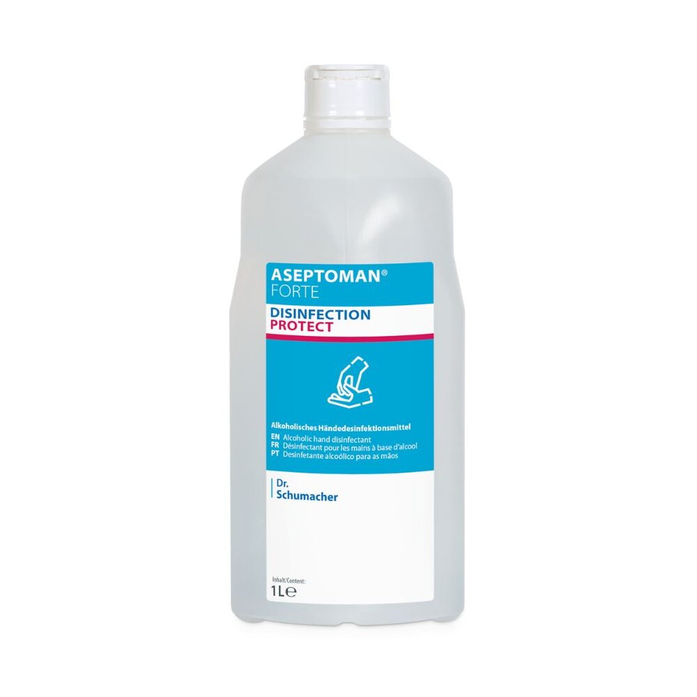 ASEPTOMAN FORTE, viruzid, alkoholisches Händedesinfektionsmittel 12 Spenderflaschen à 1000 ml