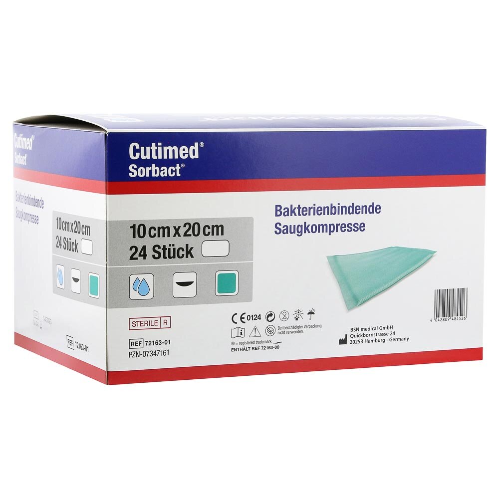 Cutimed Sorbact Saugkompresse Wundauflage steril 10x20cm 20 Stück
