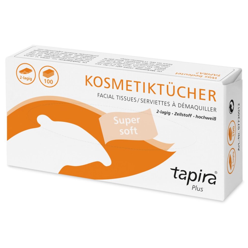 Tapira plus Kosmetik-Tücher I Zupf-Tücher I 2 lagig supersoft (Box a 100 Tücher)