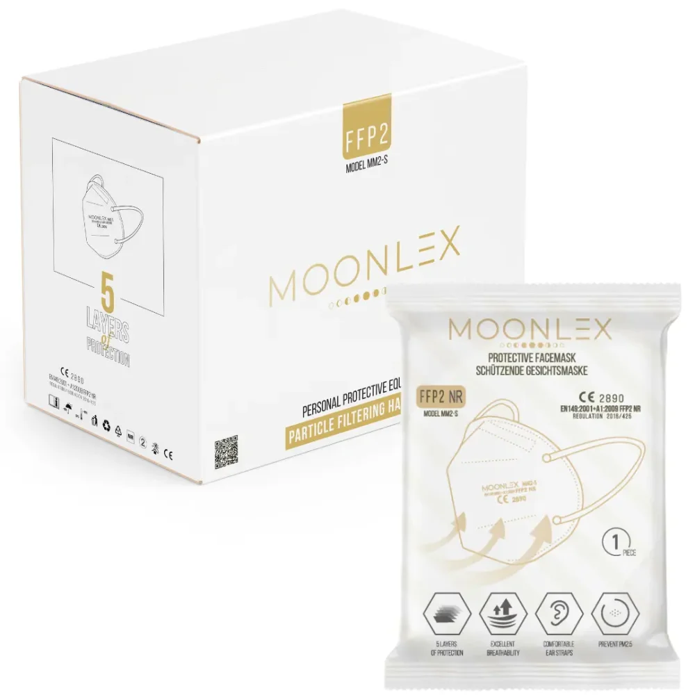 MOONLEX FFP2 Maske – einzeln verpackt - VE Pack a 10 Stück