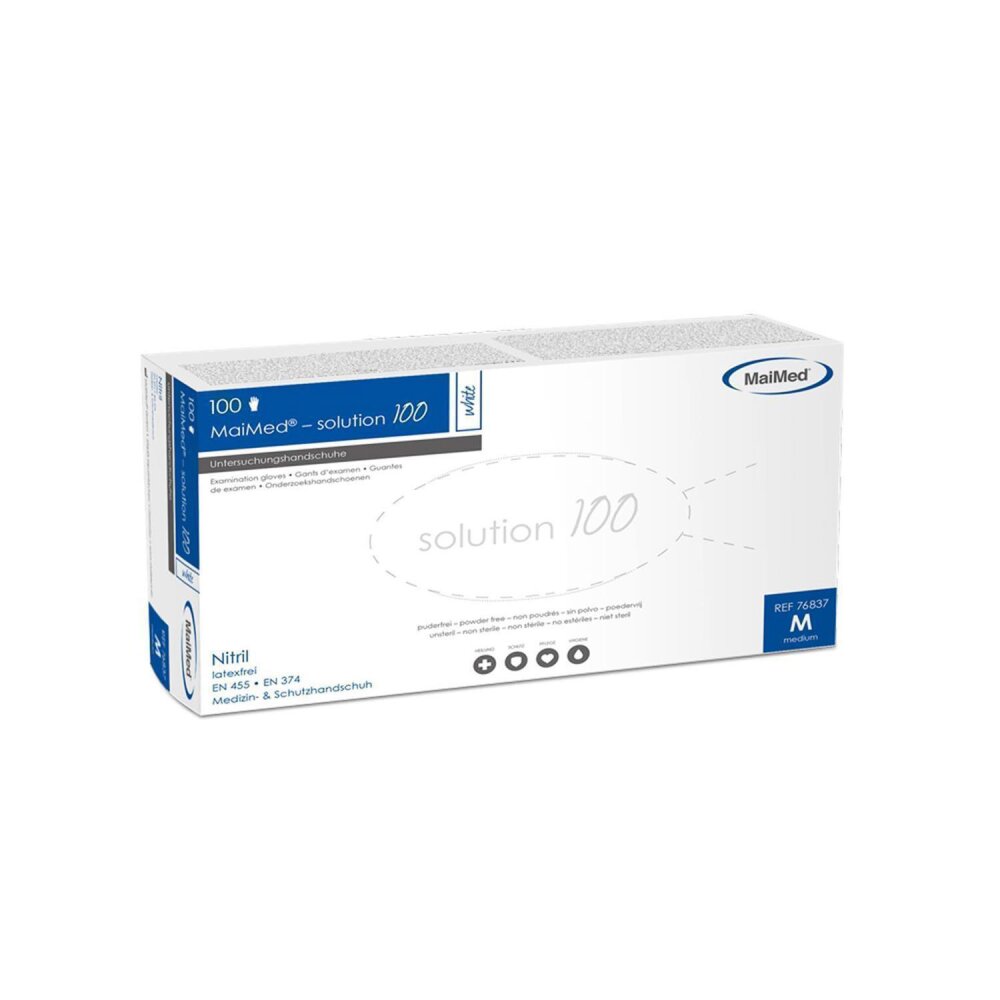 MaiMed solution 100 blue | blaue Nitrilhandschuhe, Größe M, 10 x 100 Stück