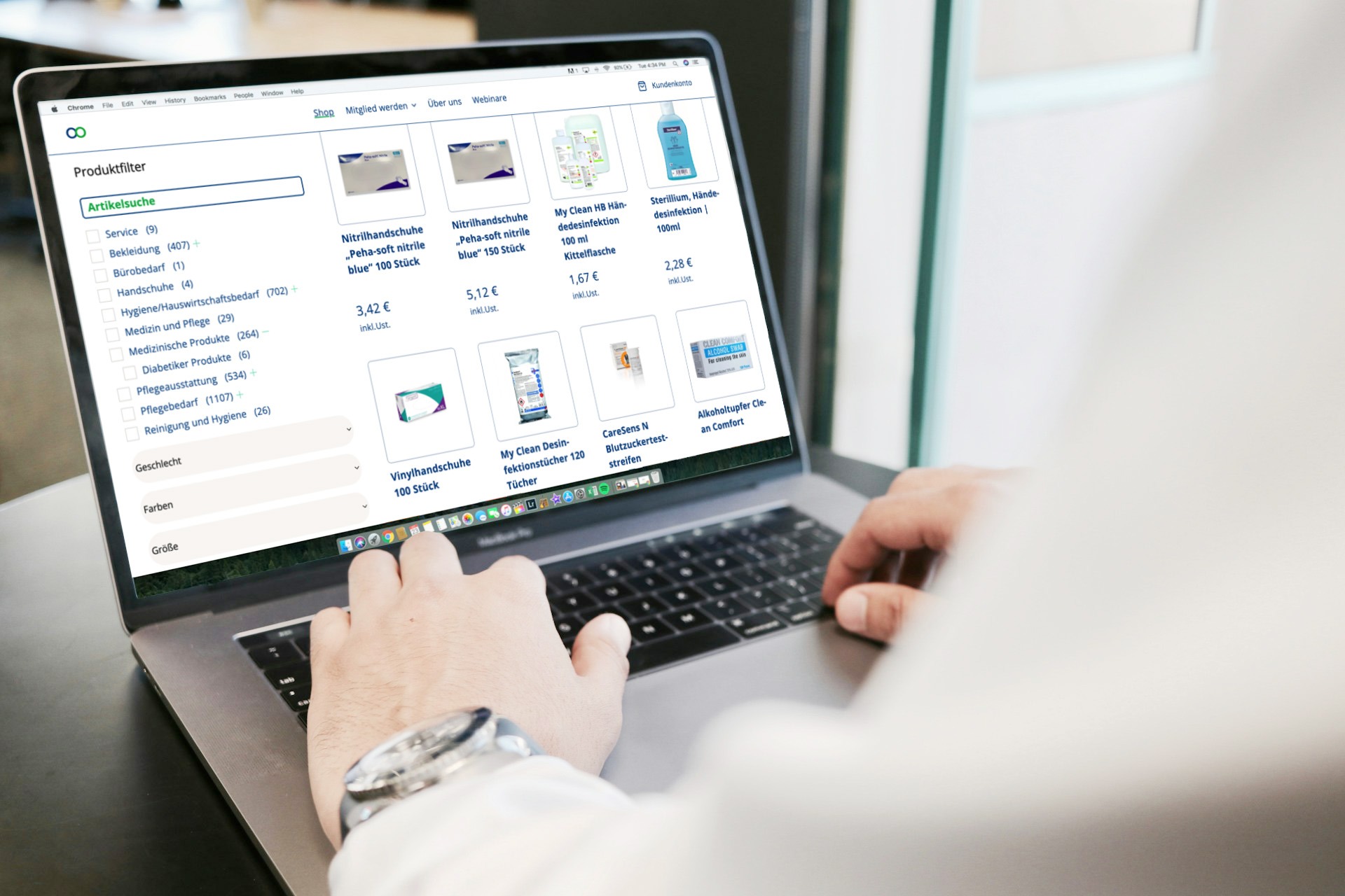 Onlineshop der Pflegekooperative